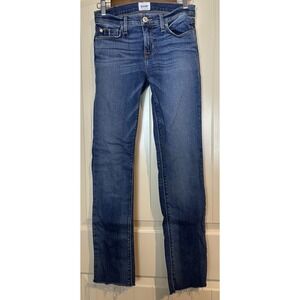 Hudson Tally Jeans Womens 26 Mid‎ Rise Leg Stretch Distressed raw hem